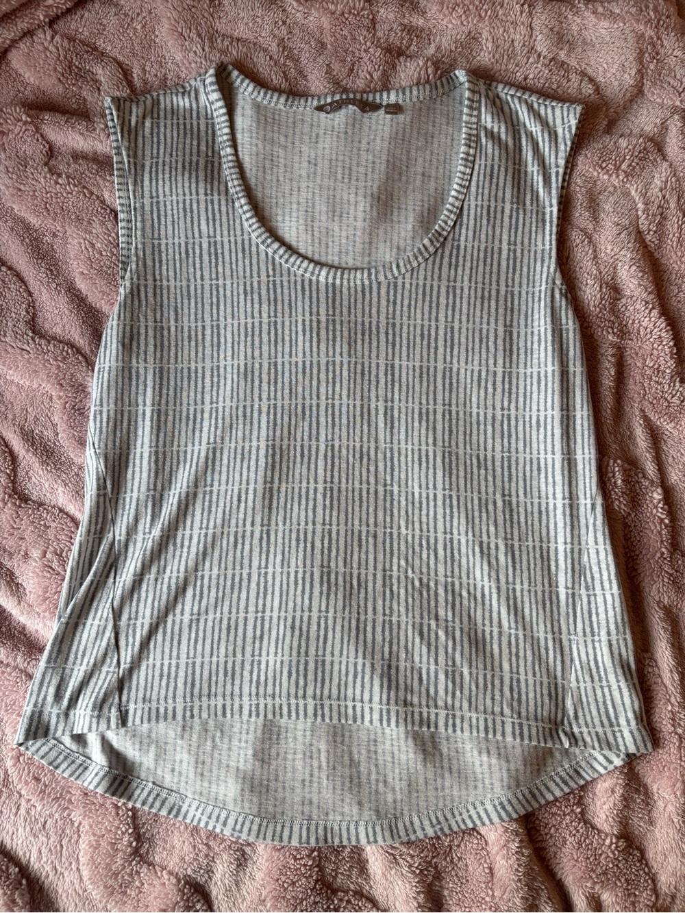 Athleta Tank- Grey and White size L